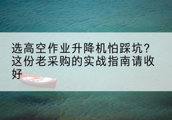 尤溪高空作业升降机厂家推荐-选高空作业升降机怕踩坑？这份老采购的实战指南请收好